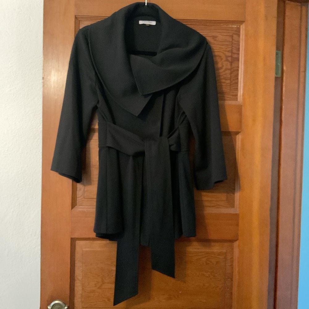 Calvin Klein Black Coat with Belt